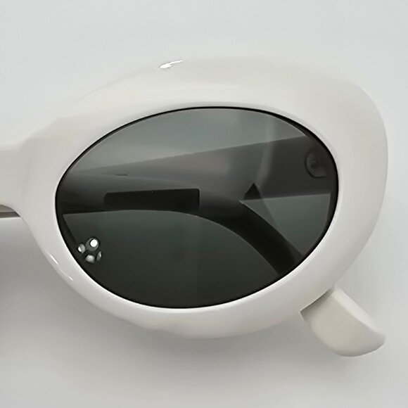 Raen Luxury Wig Ashtray Peroxide White Frame Green Lens Cat Eye Sunglasses 51mm